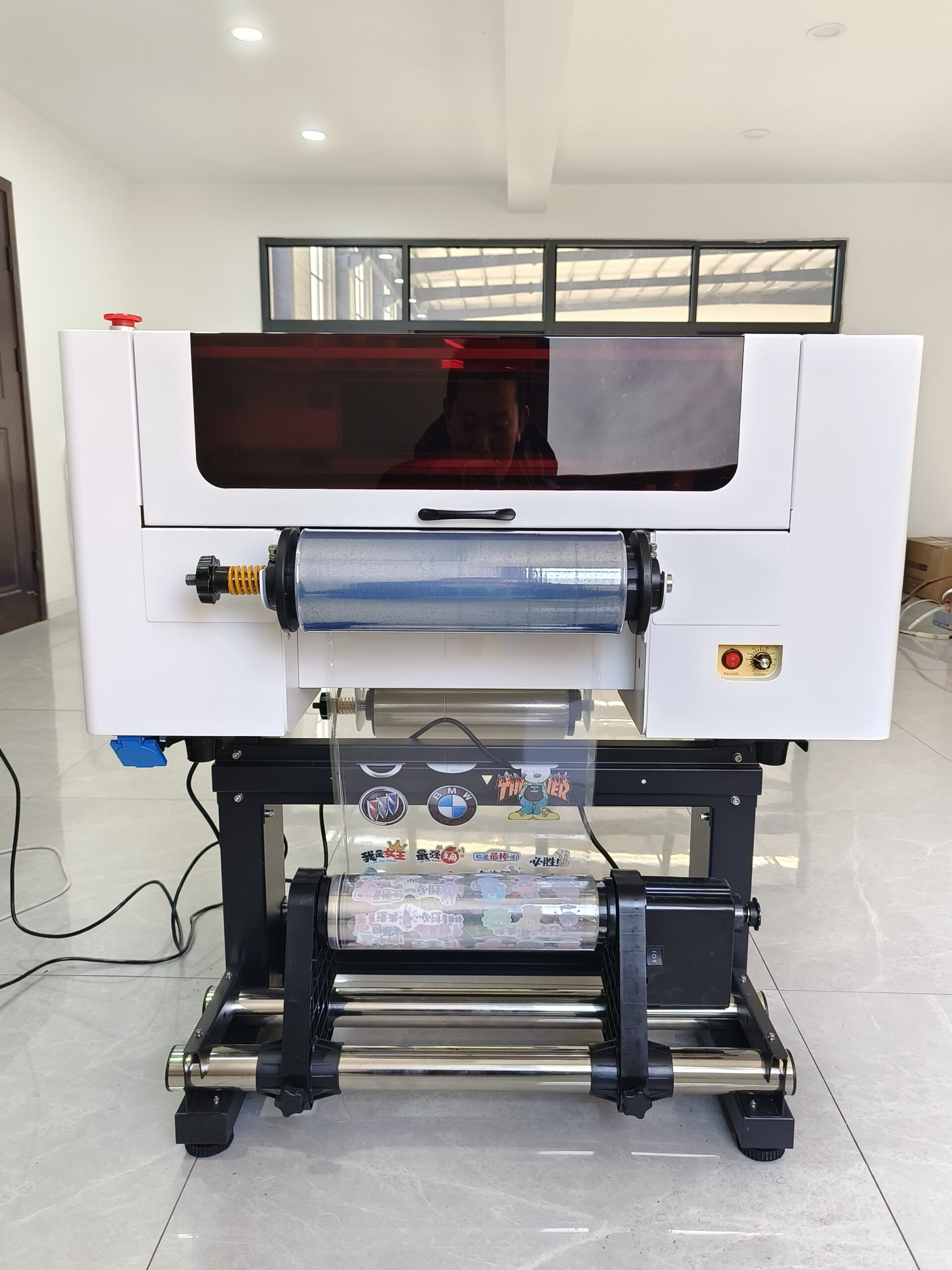 Roll to roll uv dtf printer uv A B film logo printer transfer stickers