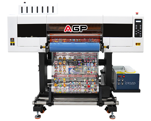 Impresora UV DTF modelo F604 con un ancho de impresión de 60cm imprime etiquetas de alta calidad para una gran aplicación