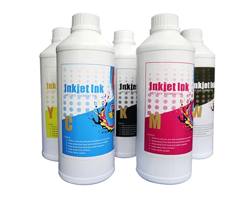 Tinta pigmentada a base agua de color CMYK y blanco con opción de color fluorescente